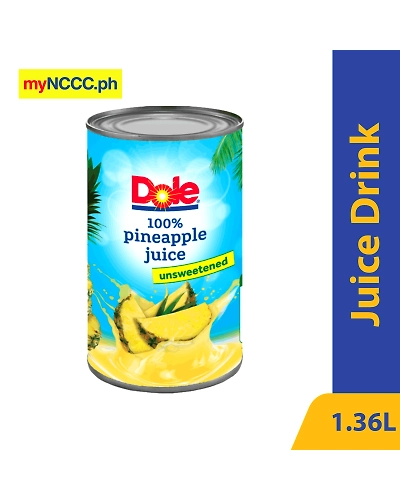 Dole 100% Pineapple Juice Unsweetened 1.36L-10122305