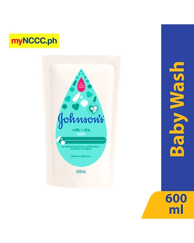 Johnson &amp; Johnson Baby Wash Milk + Rice Bath Refill 600ml-10509991