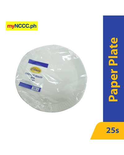 Choice Paper Plate Ordinary White 9 inches 25s-10447306