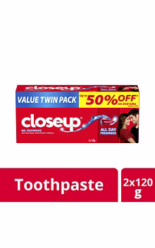 Close Up Anti-Bacterial Toothpaste Red Hot 120G 2s