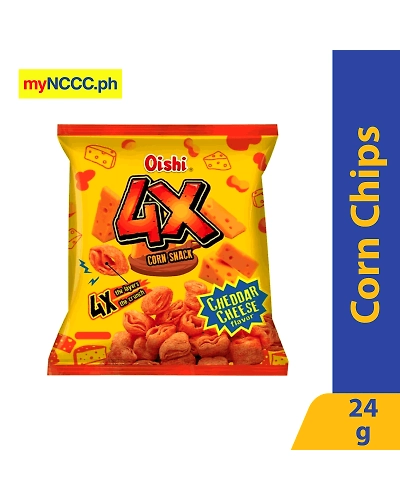 Oishi 4X Corn Snack Cheddar Cheese Flavor 24g-11651611