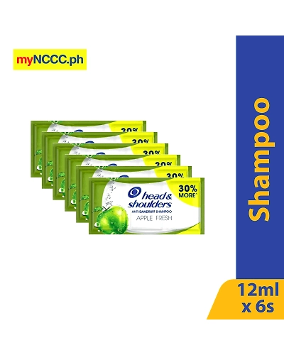 Head &amp; Shoulders Shampoo Antidandruff Apple Fresh Trisachet 12mlx6s-11188997