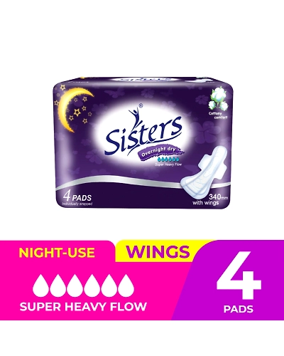 Sisters Perforated Cottony Napkin Overnight 340mm 4s-10679343