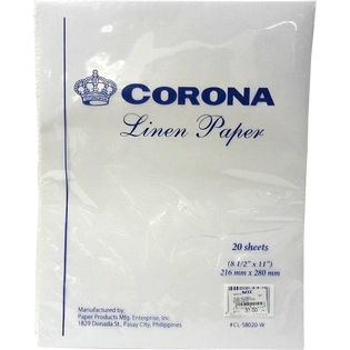 Linen Paper Per Pack White 8