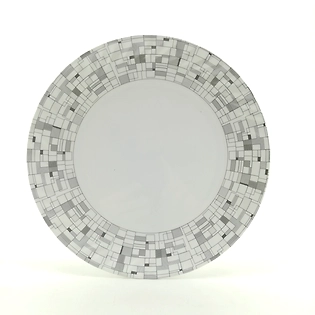 Melawares  Round Plate 10" Gr000010 White/Grey