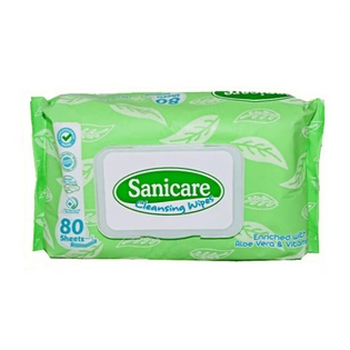 Sanicare Cleansing Wipes w/ Aloe Vera & Vit. E