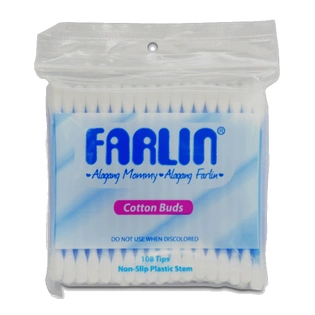 Farlin Cotton Buds Plastic Stem Blue