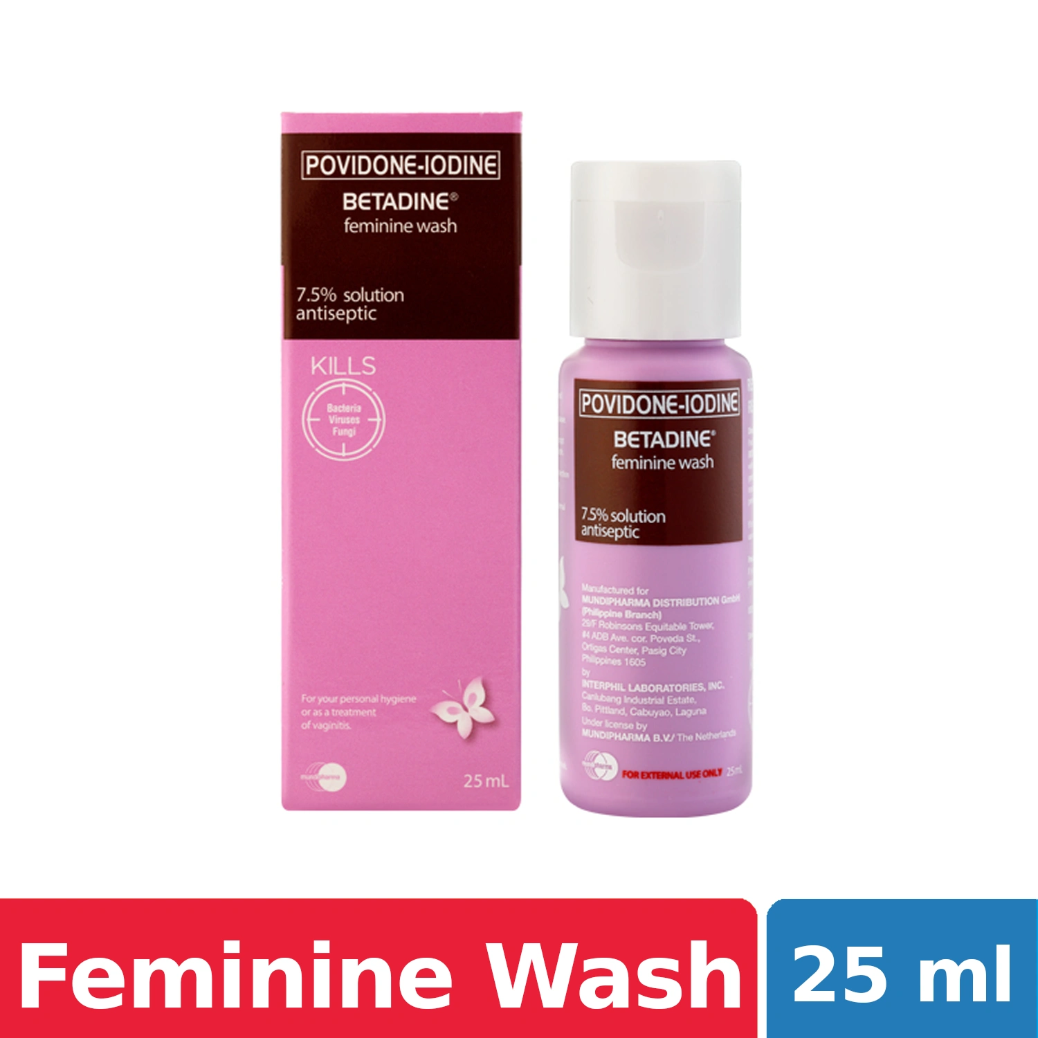 Betadine Feminine Wash 7.5 Antiseptic 25ml NCCC Online Store