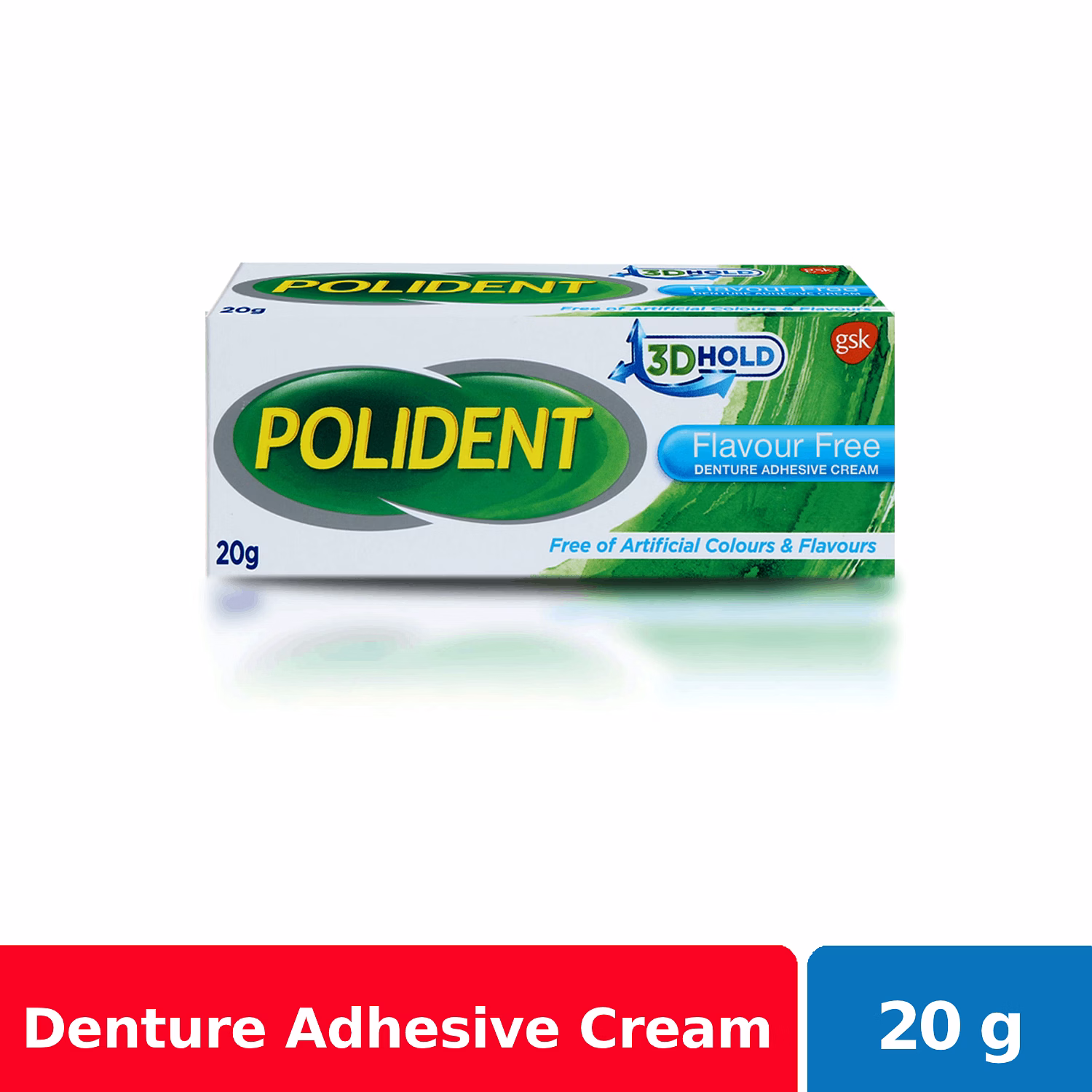 Polident Denture Adhesive Cream Flavour Free 60g NCCC Online Store