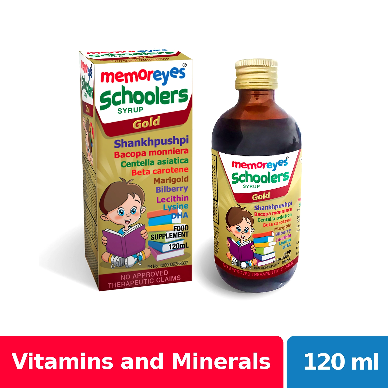 Memoreyes Schoolers Gold Syrup 120ml - 