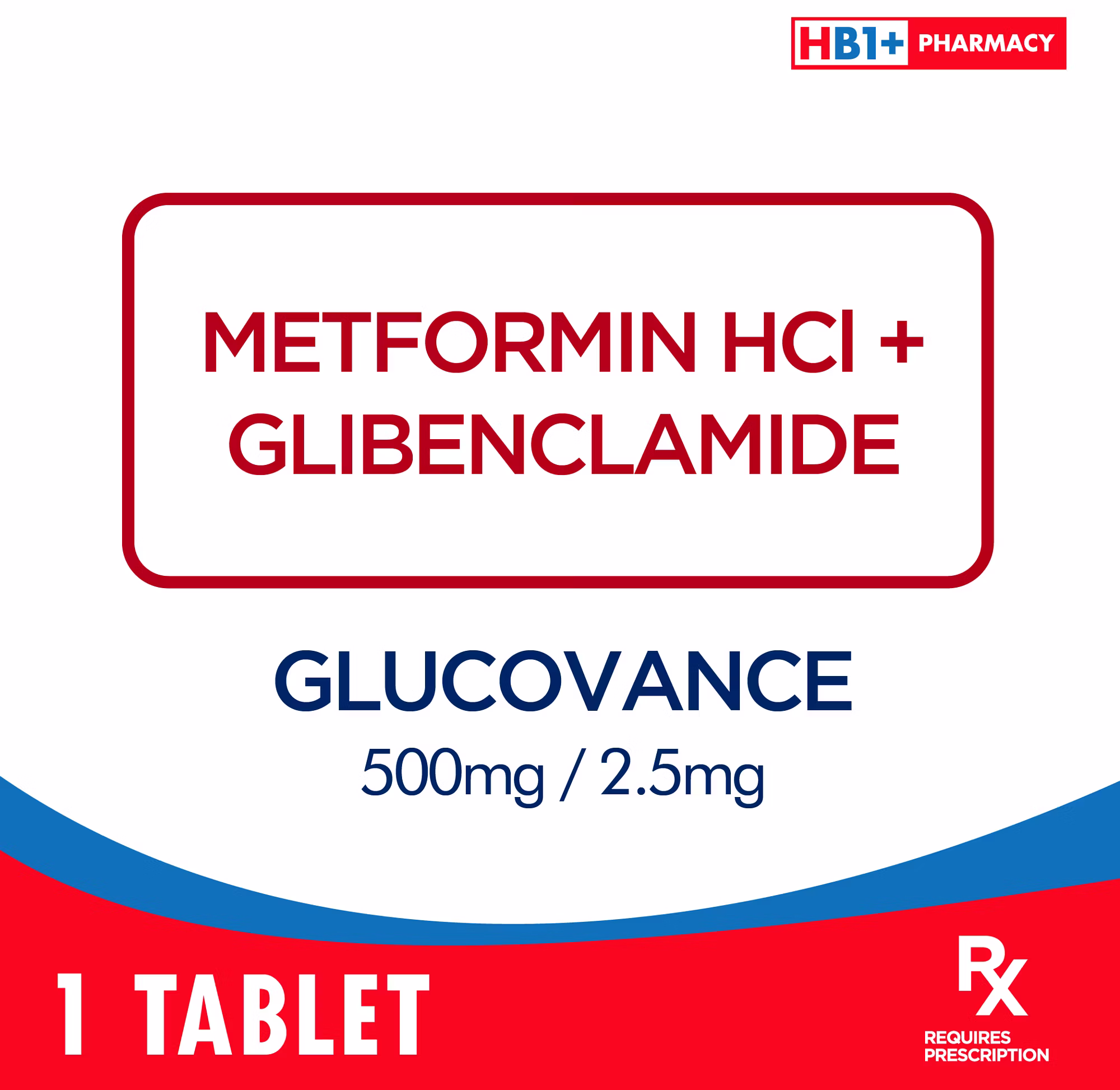 Glucovance 500mg / 2.5mg Tablet - | NCCC Online Store
