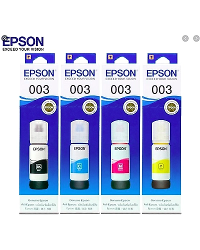 Genuine Epson 003 Ink Set For Epson L1110/L3100/L3101/L3106/L3110/L3116/L3150/L3156/L5190/L5196-003