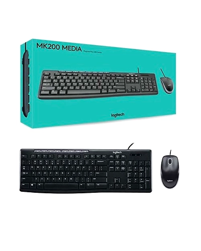 LOGITECH MK200 MEDIA Wired Keyboard and Mouse-MK200