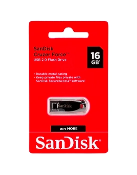 SANDISK CRUZER FORCE 16GB USB 2.0 FLASH DRIVE