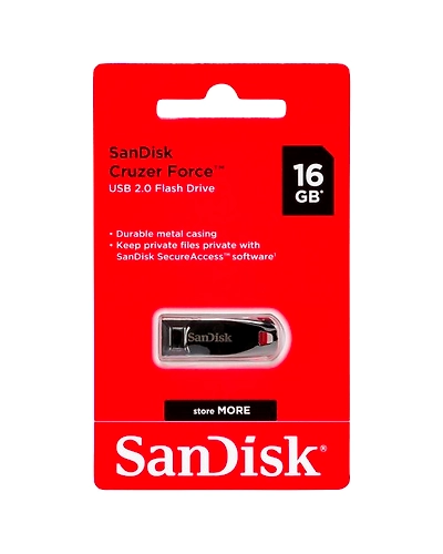 SANDISK CRUZER FORCE 16GB USB 2.0 FLASH DRIVE-SCF16