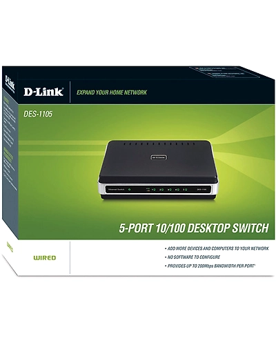 DLINK DES 1105 5 PORT 10/100 DESKTOP SWITCH-DES1105
