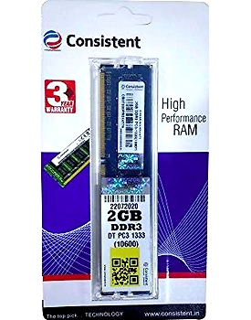 CONSISTENT RAM 2GB DDR3 DT PC3 1333 FOR DESKTOP