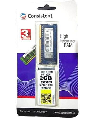 CONSISTENT RAM 2GB DDR3 1600 FOR LAPTOP-C2GBL