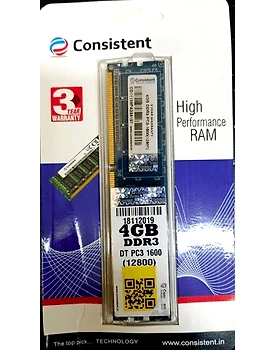 CONSISTENT RAM 4GB DDR3 DT PC3 1600 FOR DESKTOP
