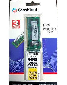 CONSISTENT RAM 4GB DDR3 1600 FOR LAPTOP