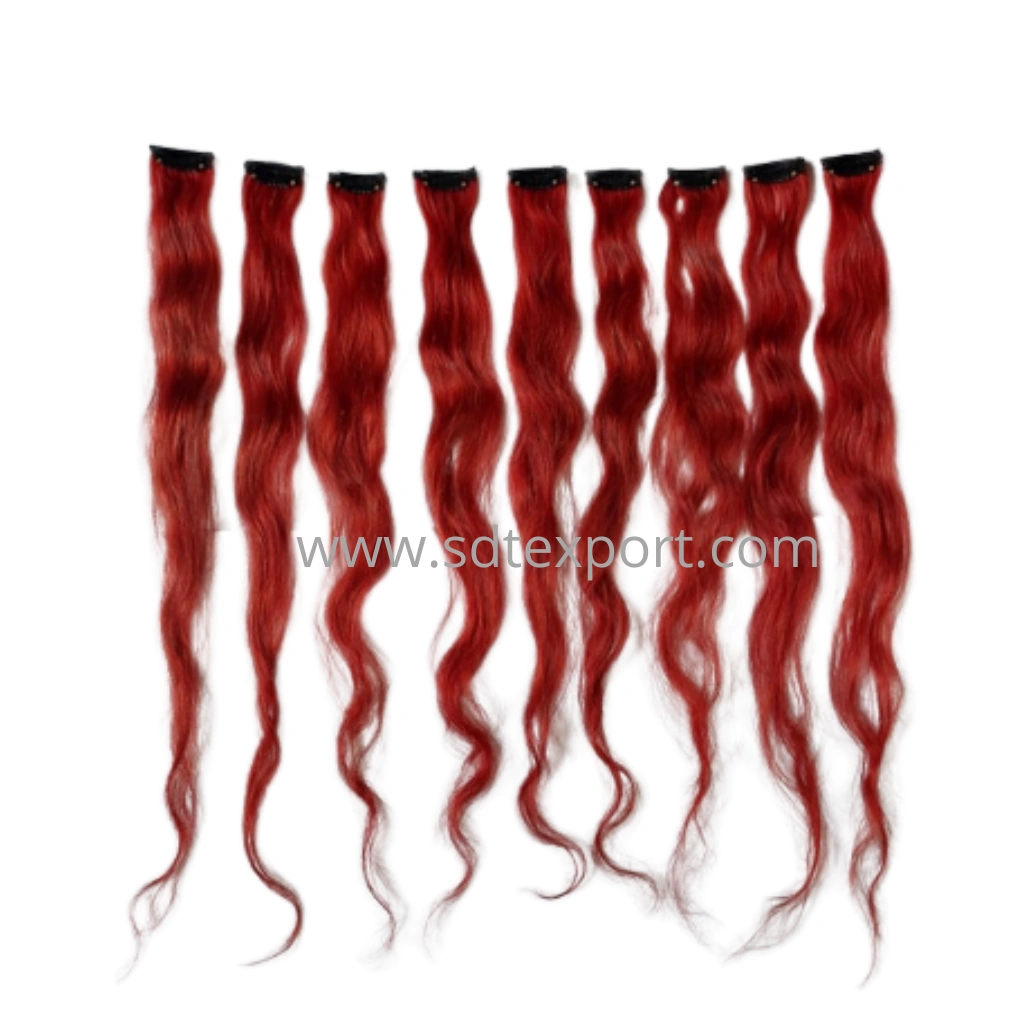 Clip on color hair extension (4pic a set)-Brown-2