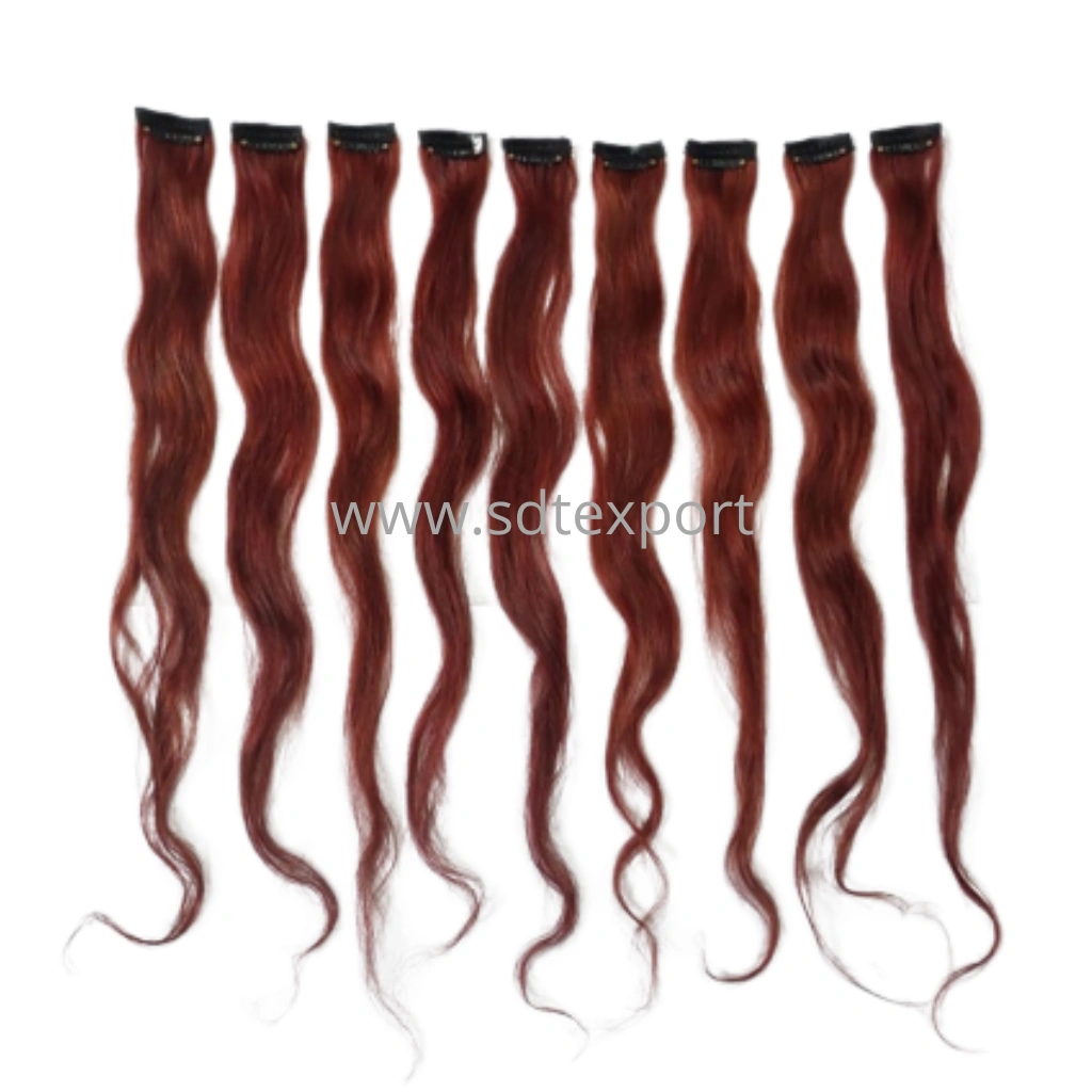 Clip on color hair extension (4pic a set)-Brown-1