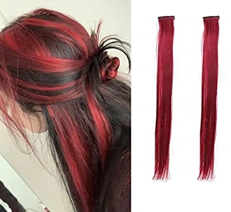 Clip on color hair extension (4pic a set)-Brown-5