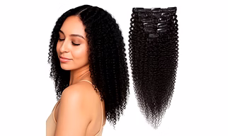 Premium 8PCS Kinky Curly Clip-In Hair Extensions | Remy Indian Hair