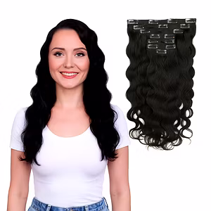 Premium 8PCS Natural Wavy Clip-In Hair Extensions | Remy Indian Hair