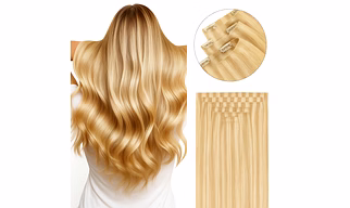 Luxurious Premium 7PCS Blond Clip-In Hair Extensions | Remy Indian Hair