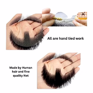 Realistic Hand-Knotted Fake Beard and Mustache Set for Men – Perfect for Film, Theater, and TV, Tulle Wig