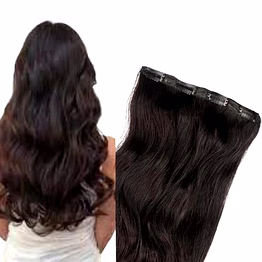 22” black 100% remy human hair clip in hair extension volumizer 1 piece set