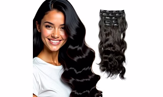 Premium 8PCS Natural Wavy Clip-In Hair Extensions | Remy Indian Hair