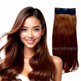 3 clips ear to ear brown hair volumizer – instant length, volume & style