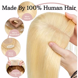 18-inch mono base blonde indian remy human hair topper for women