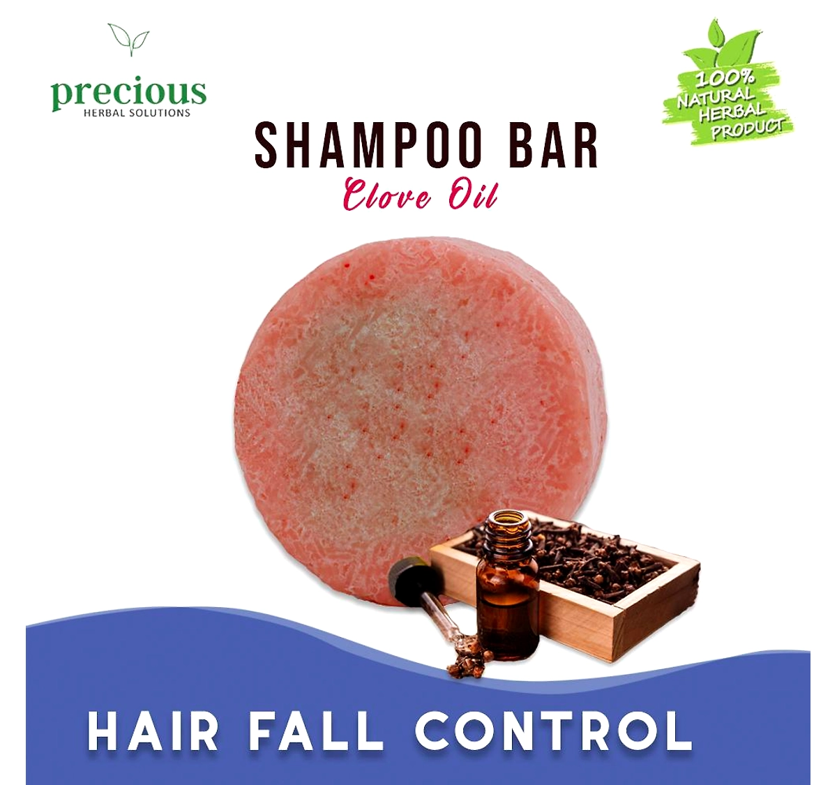 Precious Herbal Natural Shampoo Bar with Clove Oil (90g) for Hair Fall Control, Hair Growth, Acts as a Natural Hair Conditioner, Prevents Hair Loss and Activates Hair Color for Men and Women - | Precious Herbal Natural Shampoo Bar with Clove Oil (90g) for Hair Fall Control, Hair Growth, Acts as a Natural Hair Conditioner, Prevents Hair Loss and Activates Hair Color for Men and Women - |