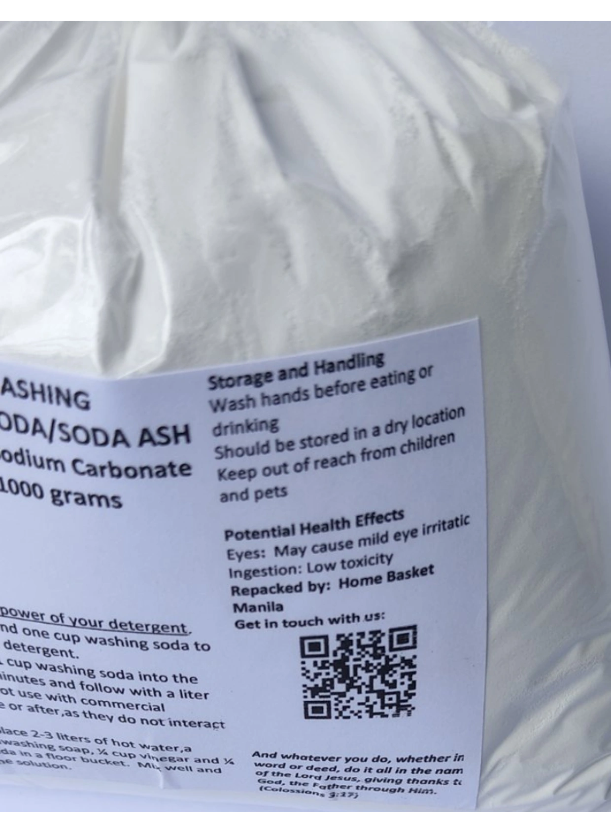 WASHING SODA / SODA ASH (SODIUM PERCARBONATE) - Bulk