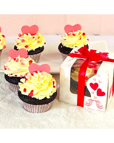 Choco Decadence Heartlet-1pc. Cupcake + 1pc. Heartlet-1