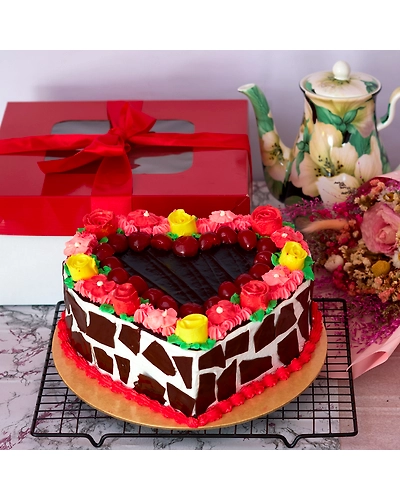 Black Forest Heart Cake 8in-MD2023BLKFRST8INCAKEONLY