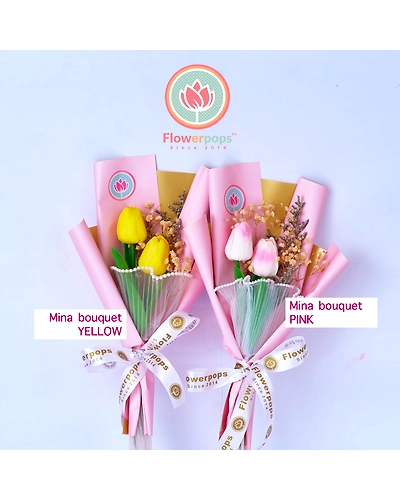 Choco Delight Heart Cake 8in-With flowers-Mina-Pink-2