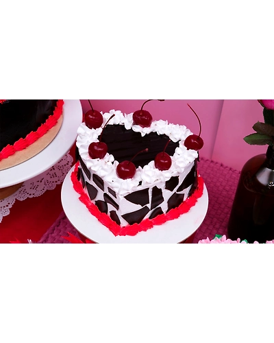 Black Forest Heart Cake-6 inches-1