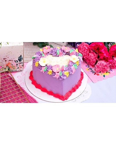 Ube White Chocolate Heart Cake-6 inches-1