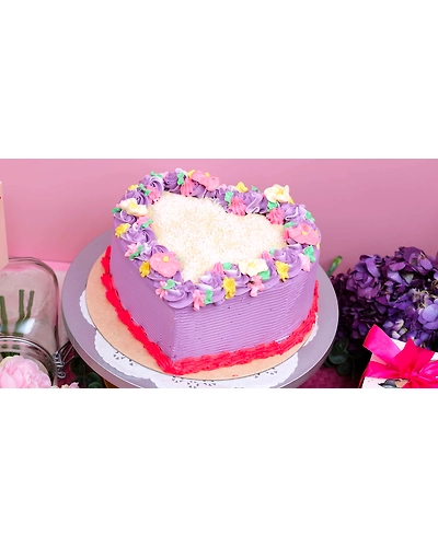 Ube White Chocolate Heart Cake-8 inches-1