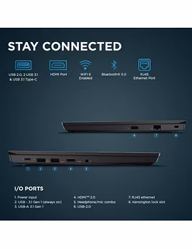 Lenovo ThinkPad E14 20RAS0D800 - Intel Core i3 10th Gen 14-inch Full HD Thin and Light Laptop (4GB RAM/ 1TB HDD/ DOS/ Black/ 1.69 kg),-2-sm