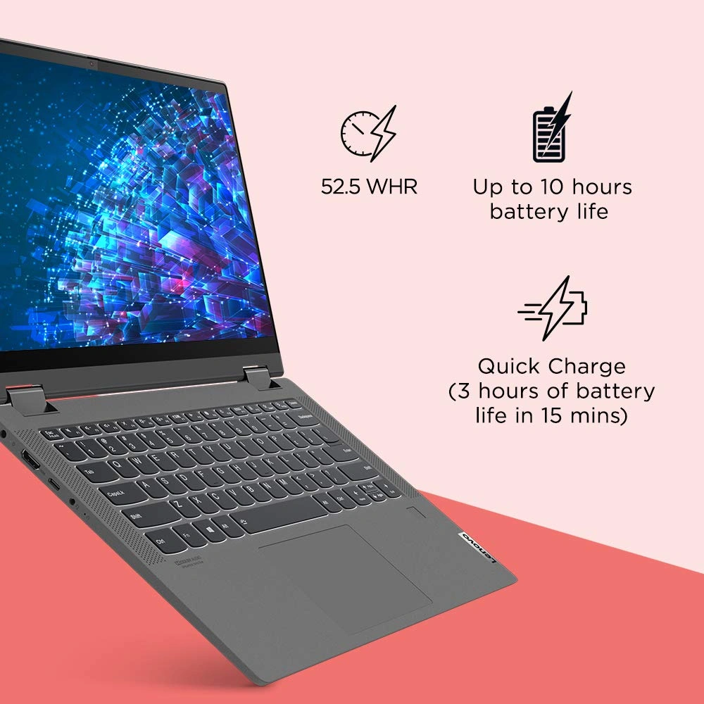 Lenovo IdeaPad Flex 5i - 81X100NDIN - 10th Gen Intel Core i3 14 inch Full HD IPS 2-in-1 Convertible Laptop (8GB/512GB SSD/Windows 10/MS Office 2019/Graphite Grey/1.5Kg),-3