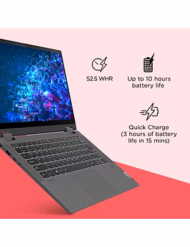 Lenovo IdeaPad Flex 5i - 81X100NCIN - 10th Gen Intel Core i3 14 inch Full HD IPS 2-in-1 Convertible Laptop (4GB/256GB SSD/Windows 10/MS Office 2019/Graphite Grey/1.5Kg),-3-sm