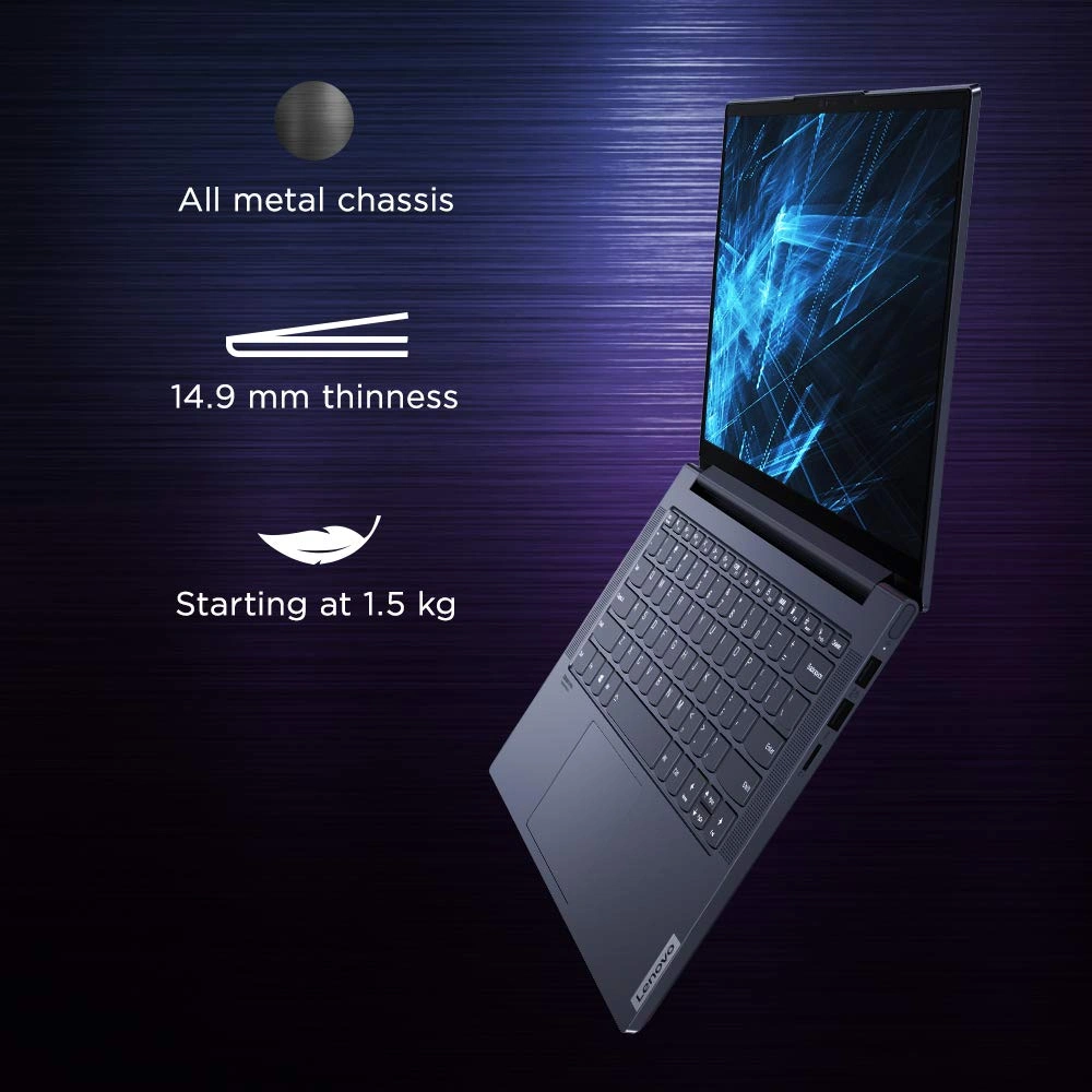 Lenovo Yoga Slim 7i - 82A1009KIN - 10th Gen Intel Core i7 14 inch Full HD IPS Thin and Light Laptop (8GB/512GB SSD/Windows 10/MS Office 2019/NVIDIA MX350 2GB GDDR5 Graphics/Slate Grey/1.55Kg),-3