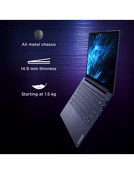 Lenovo Yoga Slim 7i - 82A1009KIN - 10th Gen Intel Core i7 14 inch Full HD IPS Thin and Light Laptop (8GB/512GB SSD/Windows 10/MS Office 2019/NVIDIA MX350 2GB GDDR5 Graphics/Slate Grey/1.55Kg),-3-sm