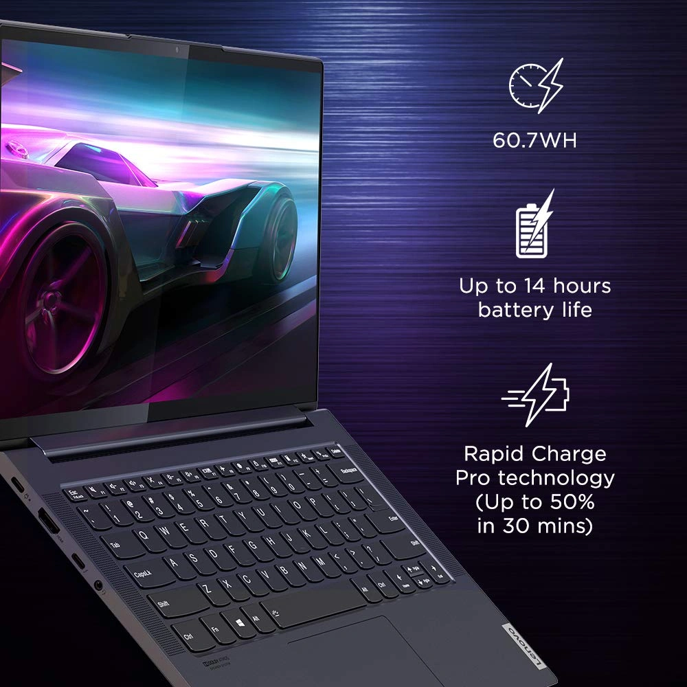 Lenovo Yoga Slim 7i - 82A1009KIN - 10th Gen Intel Core i7 14 inch Full HD IPS Thin and Light Laptop (8GB/512GB SSD/Windows 10/MS Office 2019/NVIDIA MX350 2GB GDDR5 Graphics/Slate Grey/1.55Kg),-4