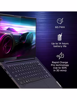 Lenovo Yoga Slim 7i - 82A1009KIN - 10th Gen Intel Core i7 14 inch Full HD IPS Thin and Light Laptop (8GB/512GB SSD/Windows 10/MS Office 2019/NVIDIA MX350 2GB GDDR5 Graphics/Slate Grey/1.55Kg),-4-sm